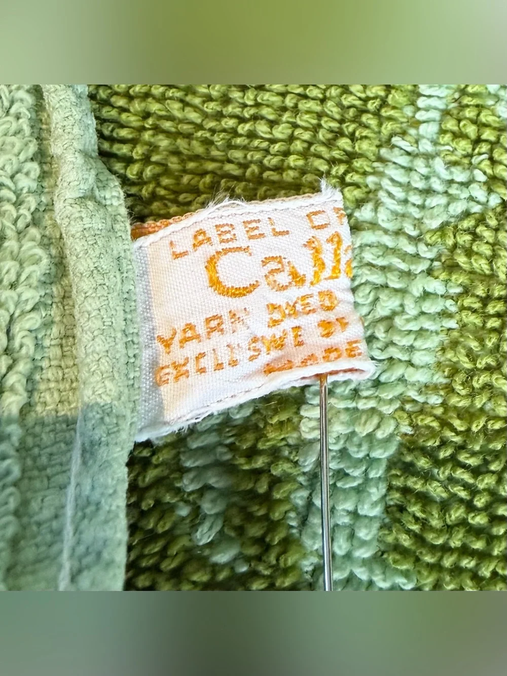 70s Green Rose Hand Towel